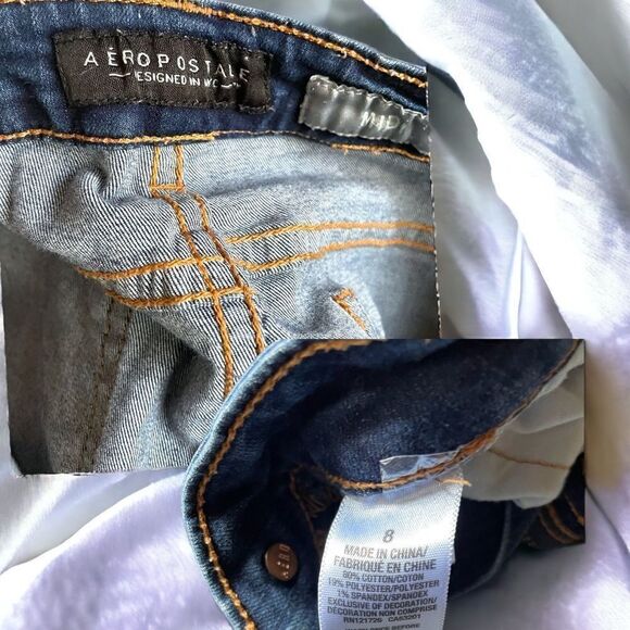Aeropostale l MIDI l Medium Denim l Jean Shorts l Rolled Hem l 8 - Picture 4 of 8